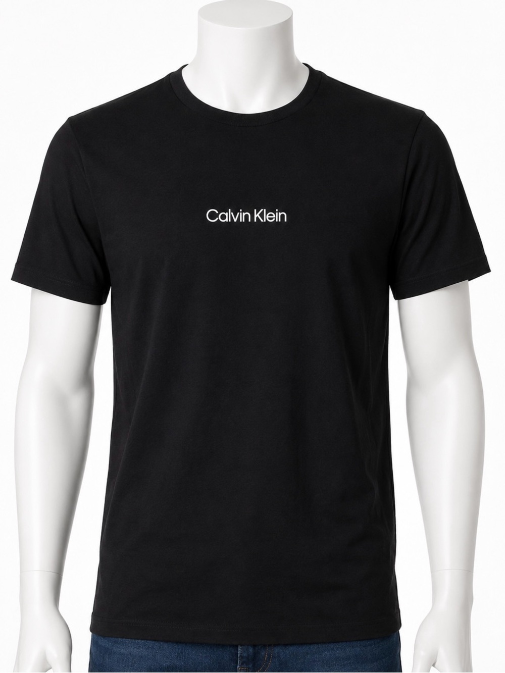 Calvin Klein Black Crewneck Tee with White Logo oversized style.